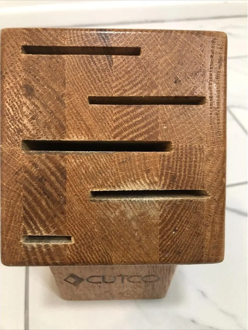 CUTCO 5 Slot Gourmet Knife Block Solid Honey Oak (Block only)